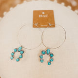 Squash Blossom Turquoise Hoop Earrings - Lace and Grace Boutique