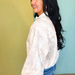 Camo Half Zip Collared Pullover - Lace and Grace Boutique