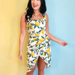 Vintage Lemonade Tulip Hem Midi Wrap Dress - Lace and Grace Boutique