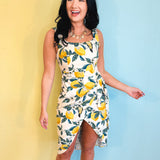 Vintage Lemonade Tulip Hem Midi Wrap Dress - Lace and Grace Boutique