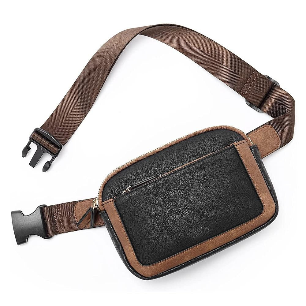 Adjustable clip on and zip up sling bag with internal and external pockets and a comfortable strap.