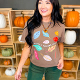Everything Is Falling Into Place Graphic Tee - Espresso