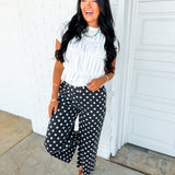 Polka Dot Trouser Pants - Black