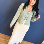 Floral Lace Midi Skirt - Cream - Lace and Grace Boutique