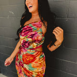 Asymmetric One Shoulder Ruched Maxi Dress - Parisian Floral - Lace and Grace Boutique