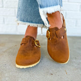 Birkenstock Boston Big Buckle Clog - Cognac - Lace and Grace Boutique