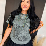 Dream On Dreamer Mineral Wash Graphic Tee - Stone Gray - Lace and Grace Boutique