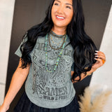 Dream On Dreamer Mineral Wash Graphic Tee - Stone Gray - Lace and Grace Boutique