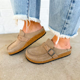 Birkenstock Buckley Braided Suede Leather Clog - Taupe