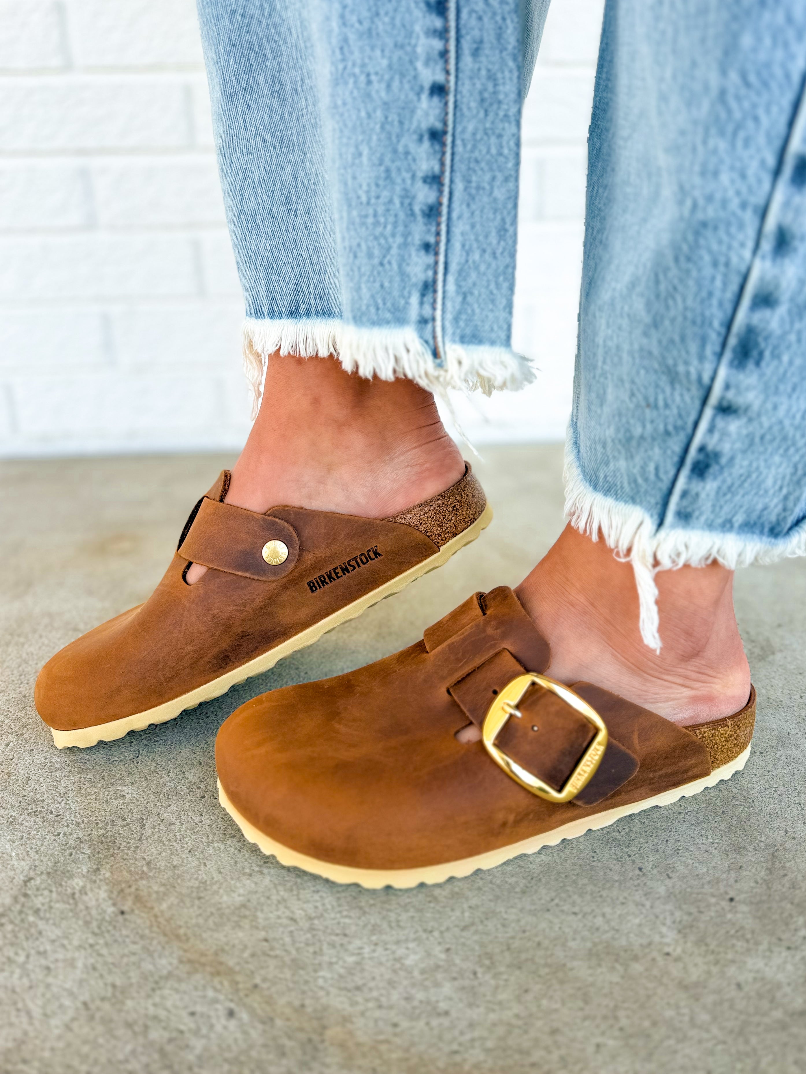 Birkenstock Boston Big Buckle Clog - Cognac - Lace and Grace Boutique