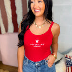 American Made Graphic Tank Top - Red - Lace and Grace Boutique