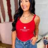 American Made Graphic Tank Top - Red - Lace and Grace Boutique