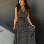 Polka Dot Halter Dress - Black - Lace and Grace Boutique