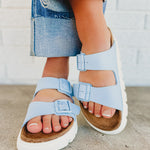 Birkenstock Arizona Pap Chunky Birko-Flor Sandal - Baby Blue - Lace and Grace Boutique