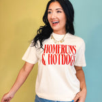 Home Runs & Hot Dogs Graphic Tee - Ivory - Lace and Grace Boutique