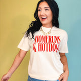 Home Runs & Hot Dogs Graphic Tee - Ivory - Lace and Grace Boutique