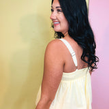 Pintuck Pleated Tank - Lemon Water - Lace and Grace Boutique