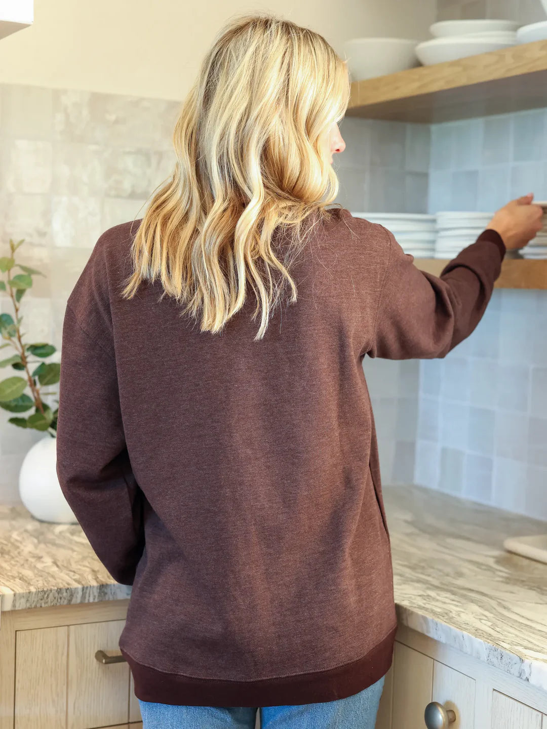 Natural Life Comfy Pocket Sweatshirt - Do it For You Brown - Lace and Grace Boutique