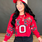 Ohio State Buckeyes Patched Cropped Pullover - Red