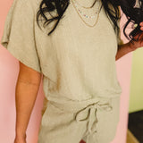 Textured Knit Loose Fit Set - Sage