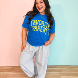 Favorite Parent Graphic Tee - Blue/Yellow - Lace and Grace Boutique