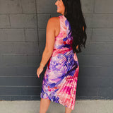 One Shoulder Asymmetrical Pleated Maxi Dress - Lilac Rose - Lace and Grace Boutique