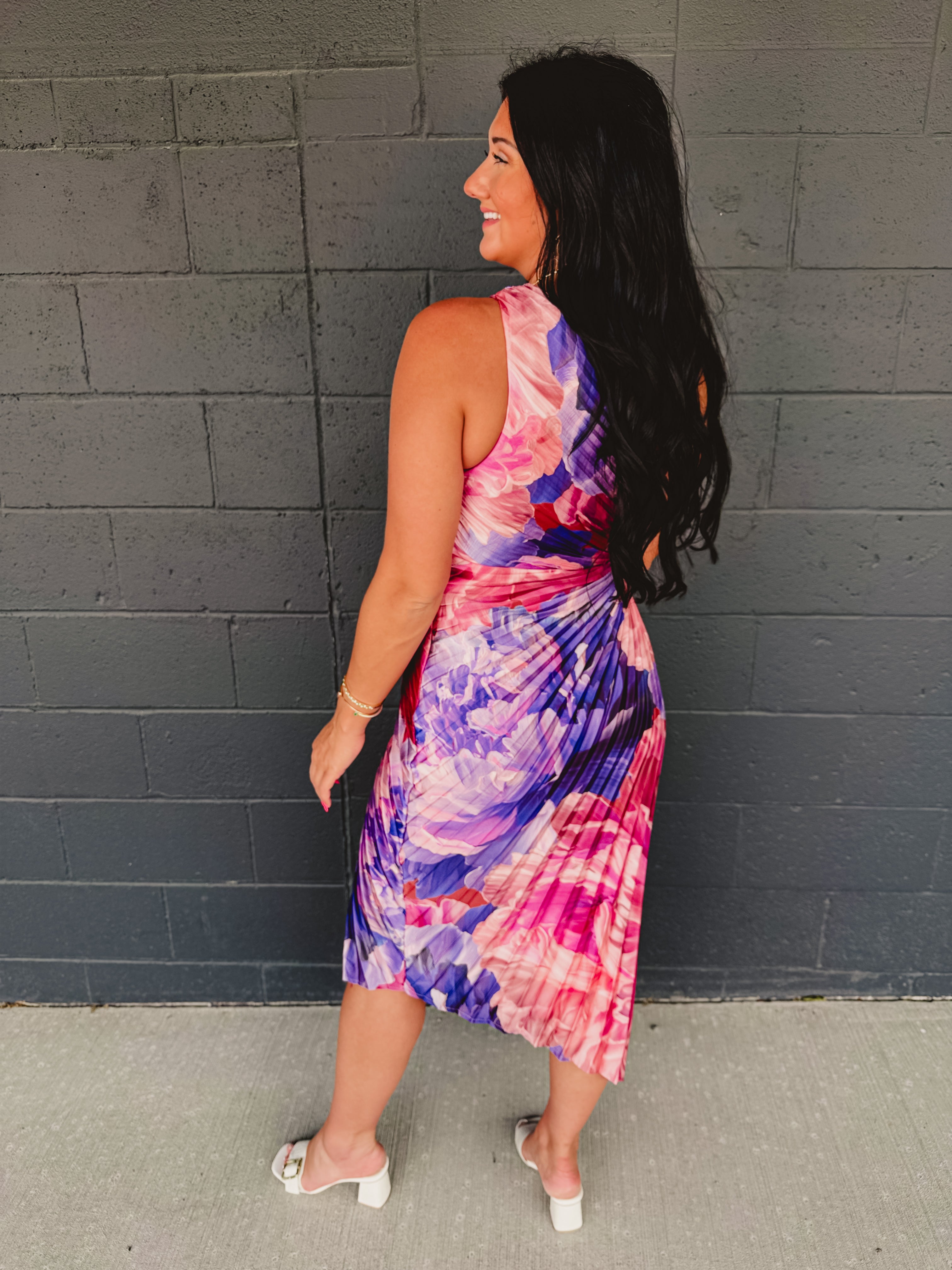 One Shoulder Asymmetrical Pleated Maxi Dress - Lilac Rose - Lace and Grace Boutique