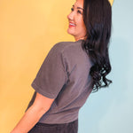 Here For The Red Legs Tee - Charcoal - Lace and Grace Boutique