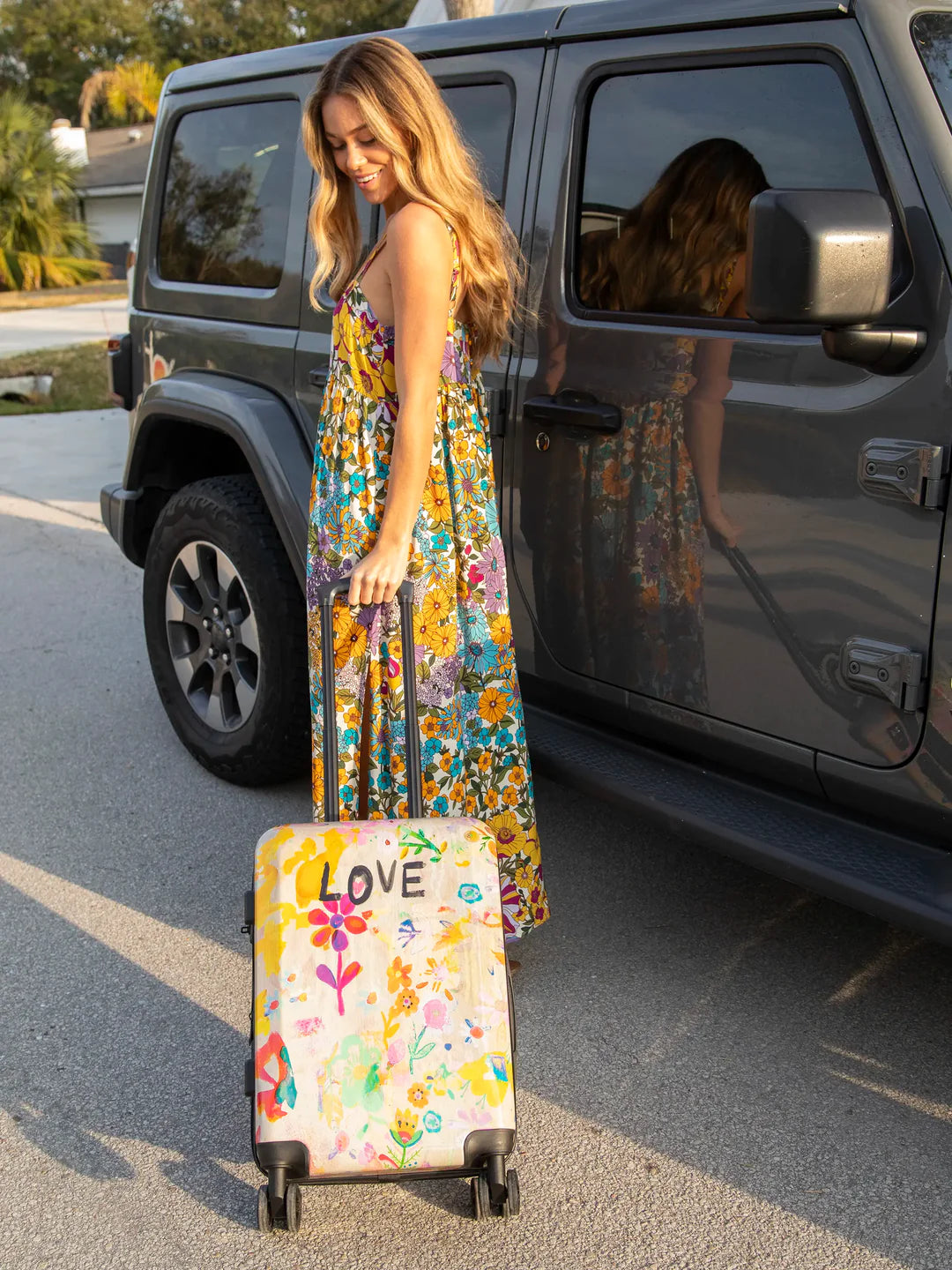 Natural Life Travel Happy Suitcase - Life Is A Canvas Love - Lace and Grace Boutique