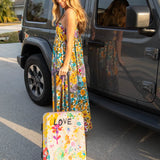 Natural Life Travel Happy Suitcase - Life Is A Canvas Love - Lace and Grace Boutique