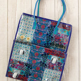 Natural Life Rolling Tote Bag - Blue Patchwork