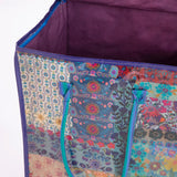 Natural Life Rolling Tote Bag - Blue Patchwork