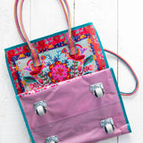 Natural Life Rolling Tote - Red Folk Flower