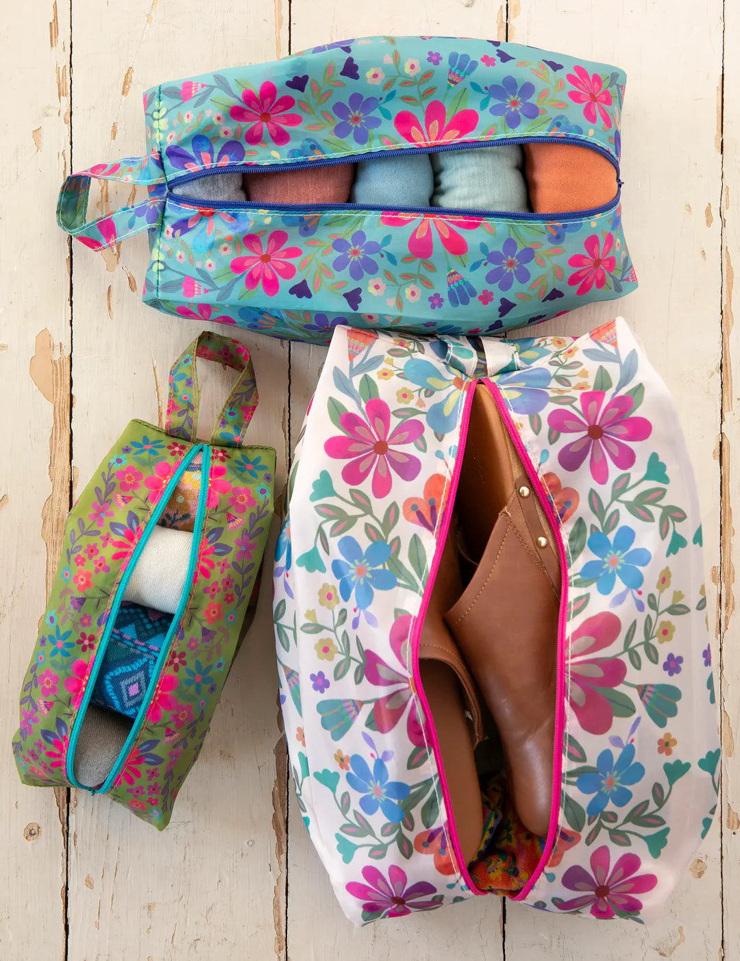 Natural Life Pack & Go Bag Set - 3 PK Folk Flower - Lace and Grace Boutique