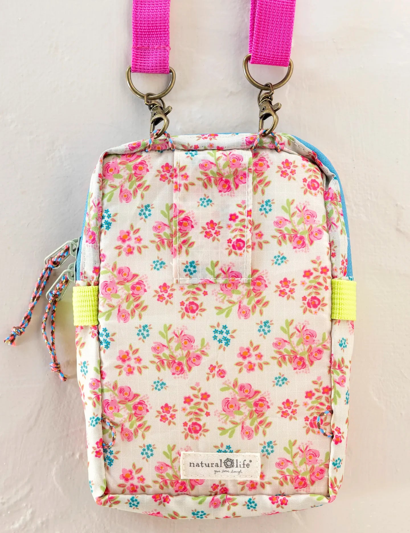 Natural Life 8-In-1 Pocket Crossbody - Pink Bouquet - Lace and Grace Boutique