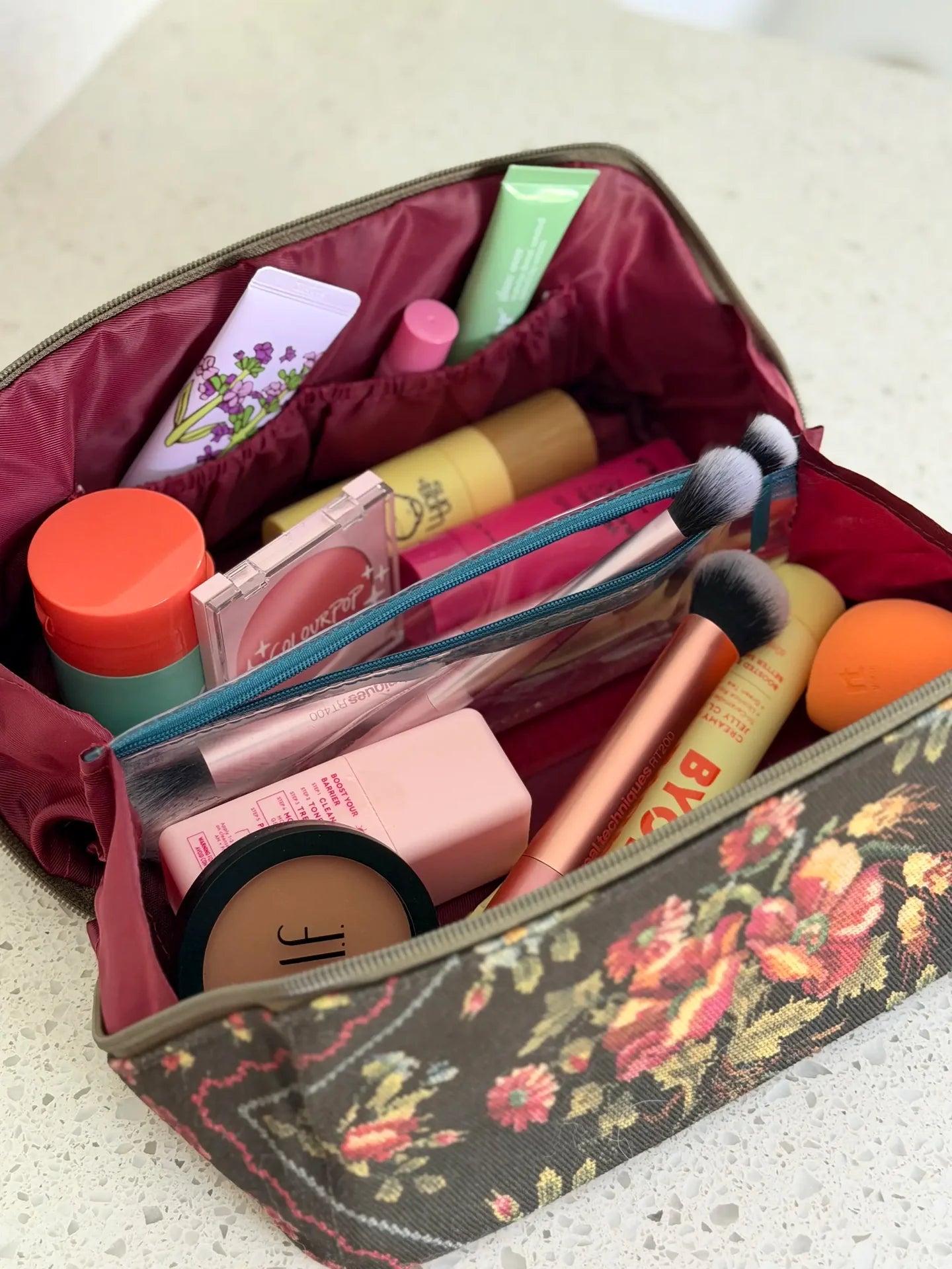 Natural Life Travel Cosmetic Organizer - Crafted Bouquets Chocolate - Lace and Grace Boutique