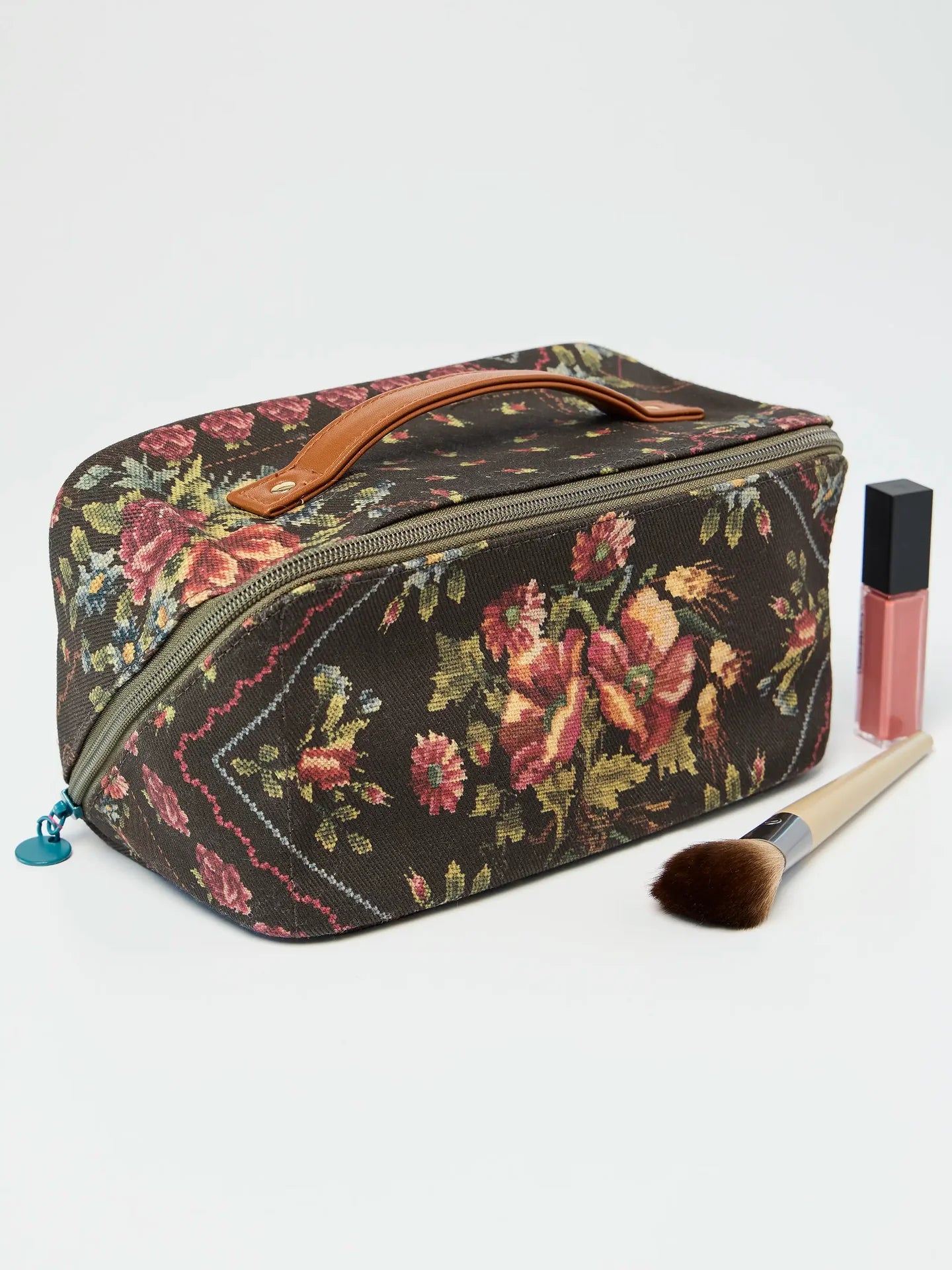 Natural Life Travel Cosmetic Organizer - Crafted Bouquets Chocolate - Lace and Grace Boutique