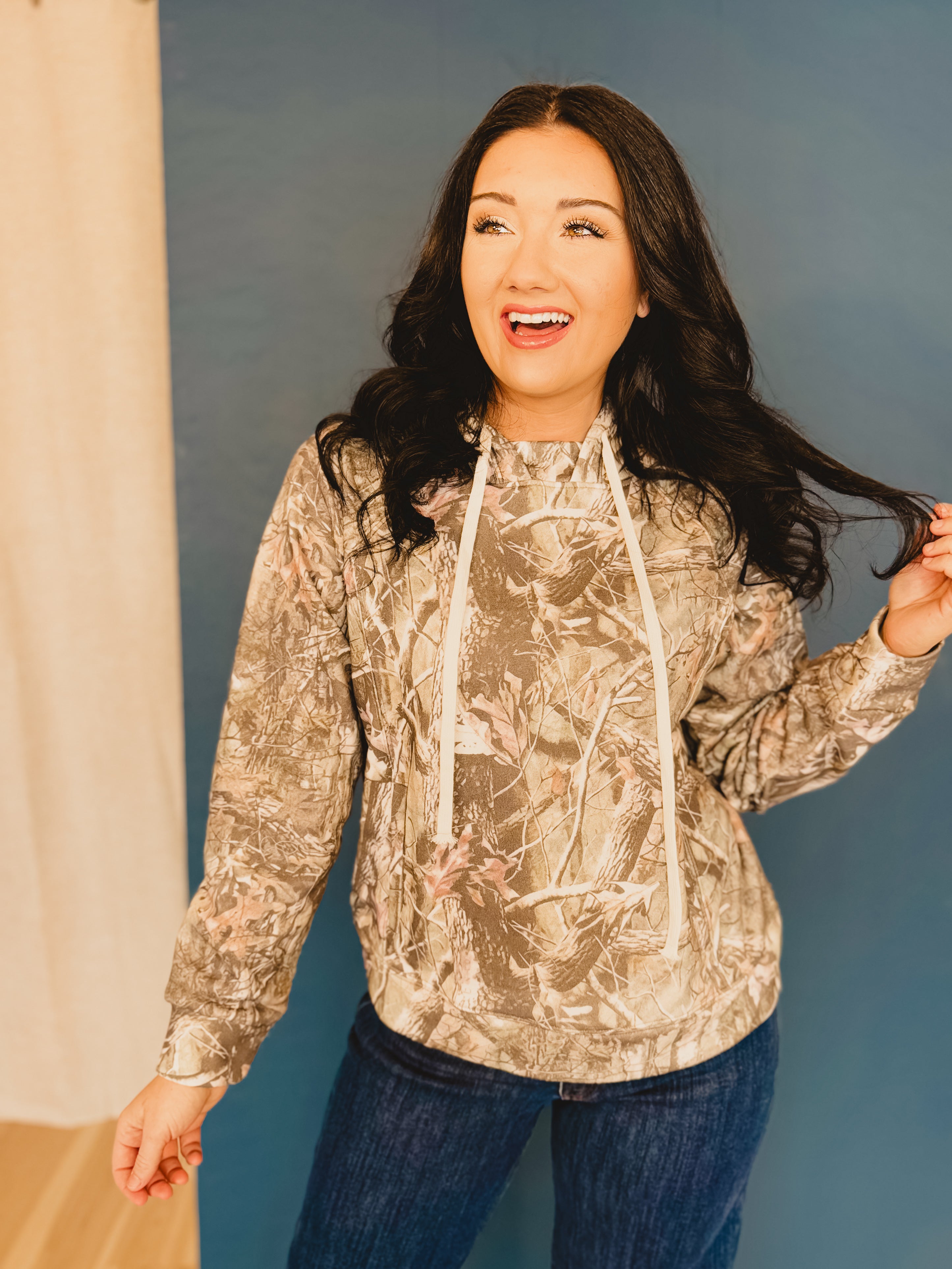 Woodland Camo French Terry Hoodie - Lace and Grace Boutique
