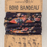 Natural Life Boho Bandeau - Black Red Bouquets