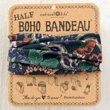 Half Boho Bandeau by Natural Life - Navy Tan Dahlias