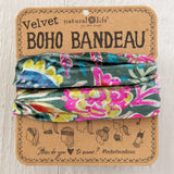 Velvet Half Boho Bandeau by Natural Life - Green Lined Floral