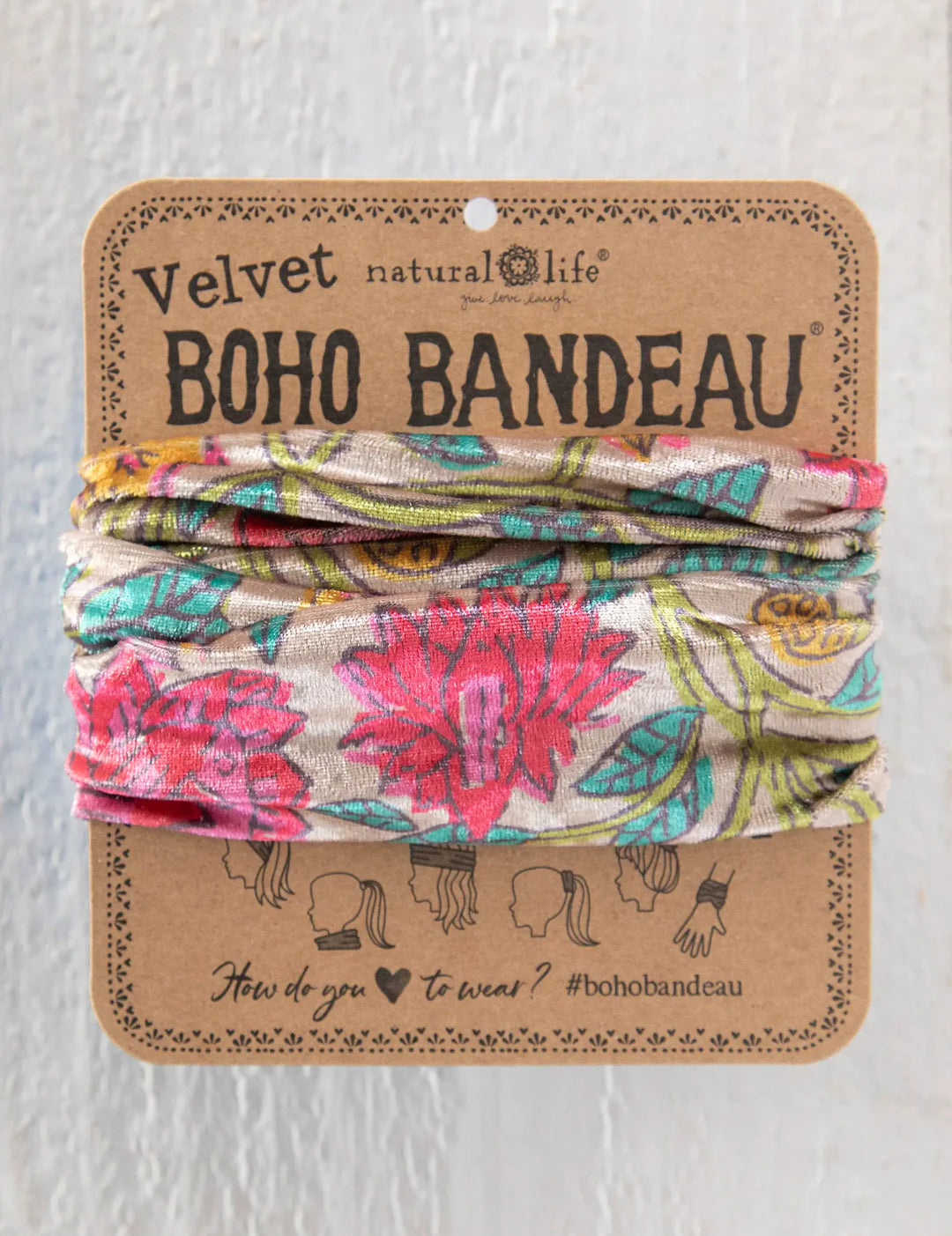 Natural Life Velvet Boho Bandeau - Multi Lush Zinnias - Lace and Grace Boutique