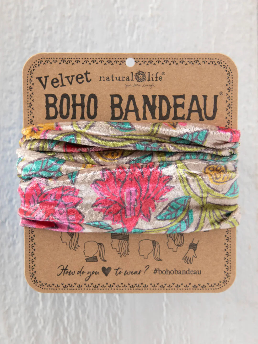 Natural Life Velvet Boho Bandeau - Multi Lush Zinnias - Lace and Grace Boutique
