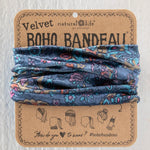 Natural Life Velvet Boho Bandeau - Retro Paisley Navy - Lace and Grace Boutique