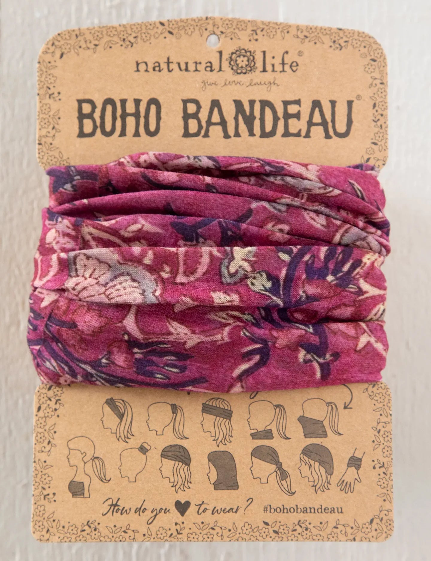 Natural Life Boho Bandeau - Mauve India Vines - Lace and Grace Boutique