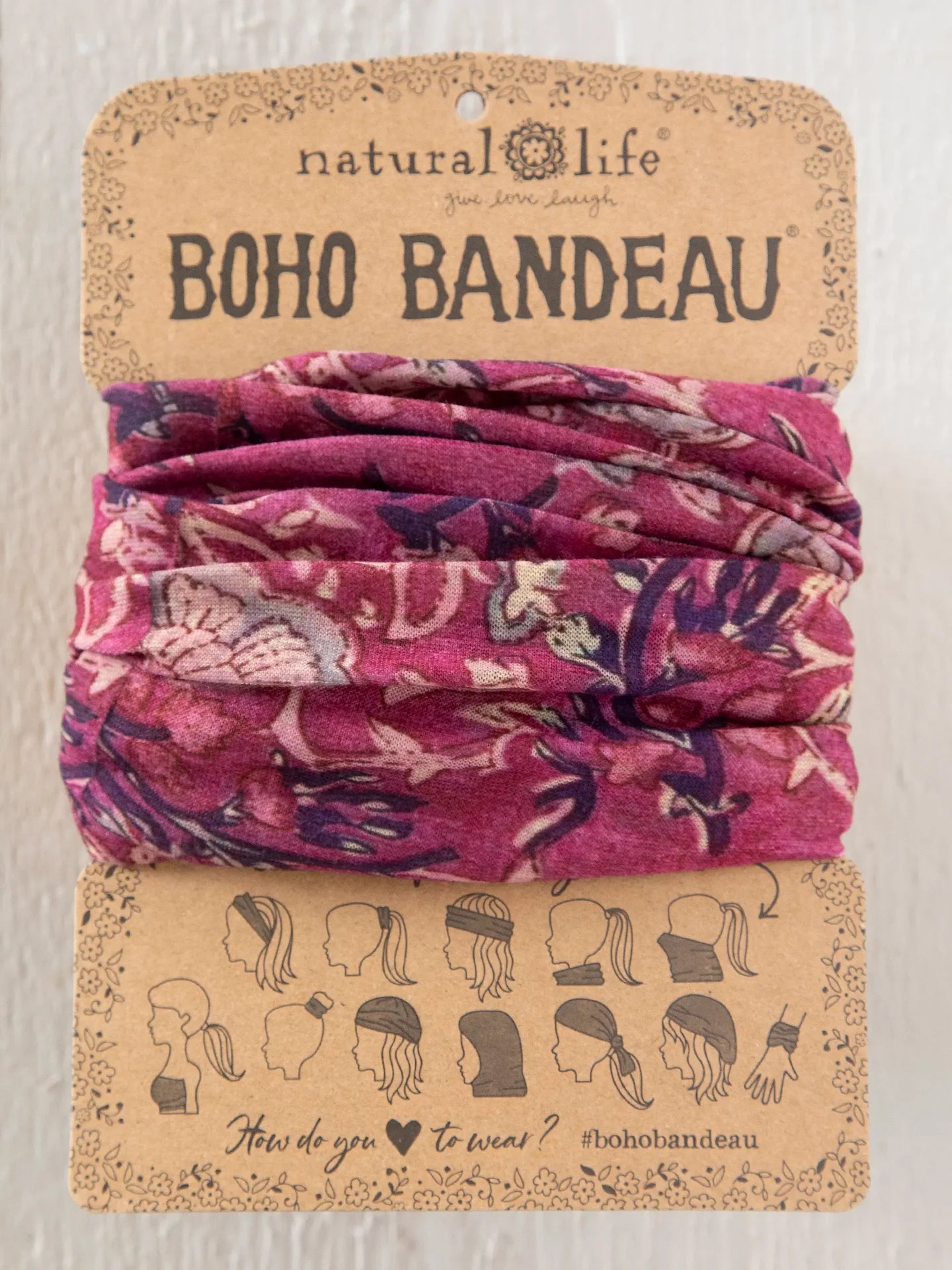 Natural Life Boho Bandeau - Mauve India Vines - Lace and Grace Boutique