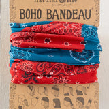 Natural Life Boho Bandeau - Bandana Patchwork Red - Lace and Grace Boutique