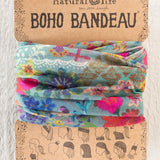 Natural Life Boho Bandeau - Blue Garden Patchwork - Lace and Grace Boutique