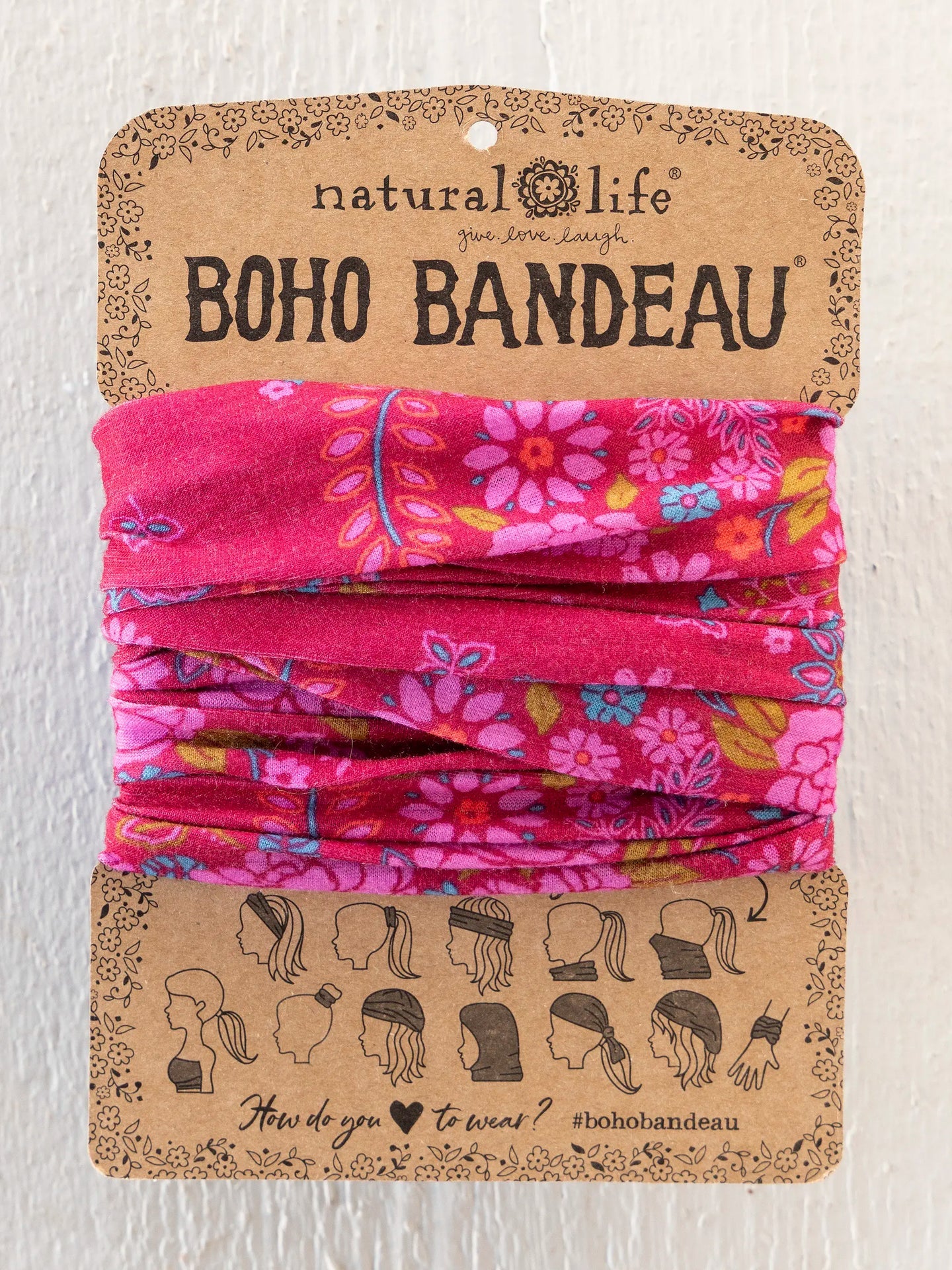 Natural Life Boho Bandeau - Merlot Floral Bandana - Lace and Grace Boutique