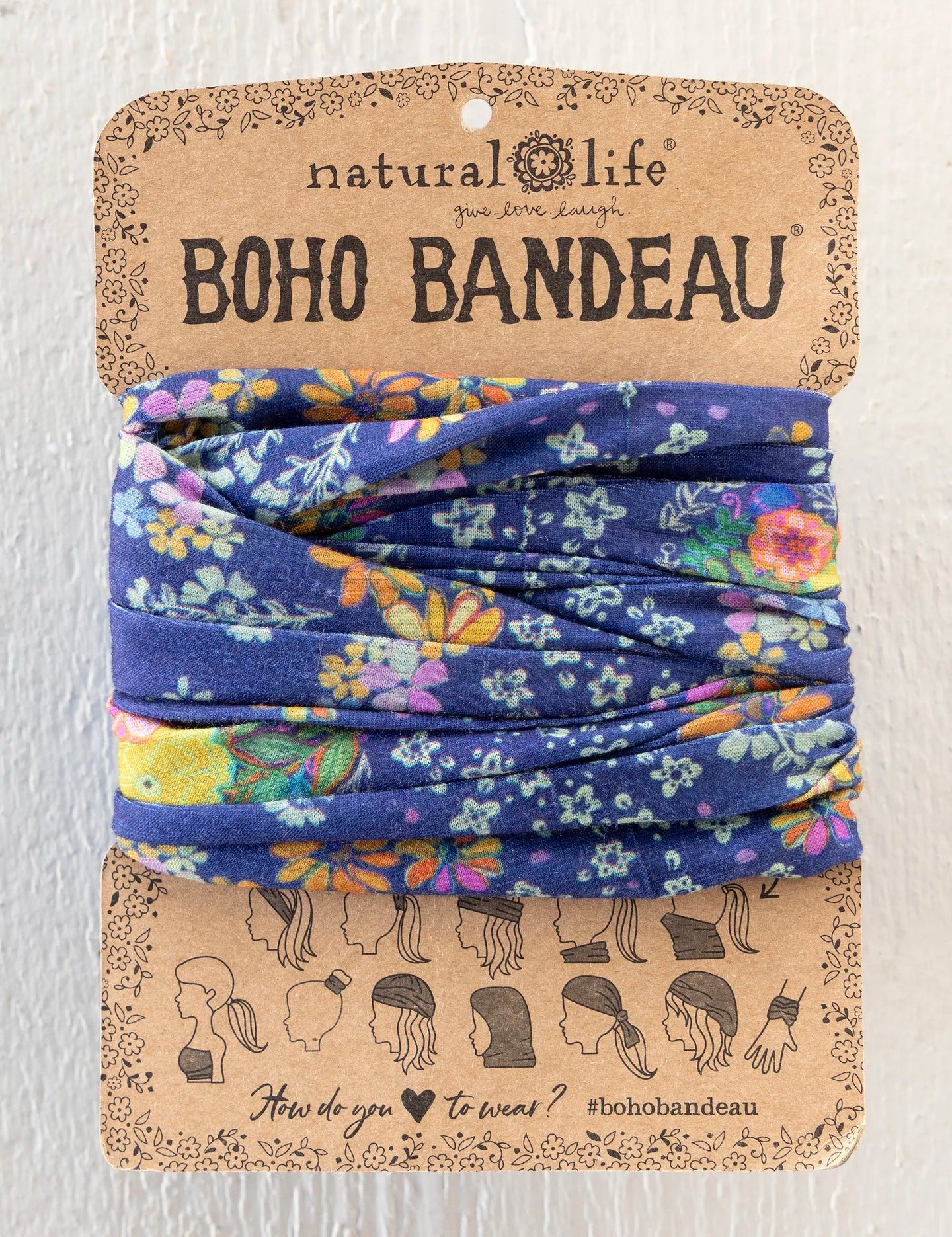 Natural Life Boho Bandeau - Tropic Bandana Navy - Lace and Grace Boutique